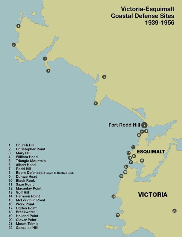 >Map 4: Map of coastal defence sites — text version below