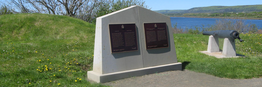 Charles Fort plaque on the grounds of Fort Anne National Historic Site