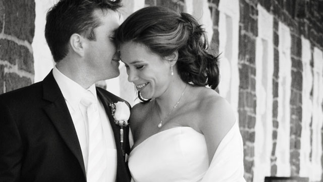 A bride and groom at the Citadel.