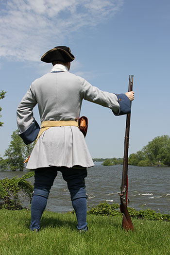 French soldier watching the rapids