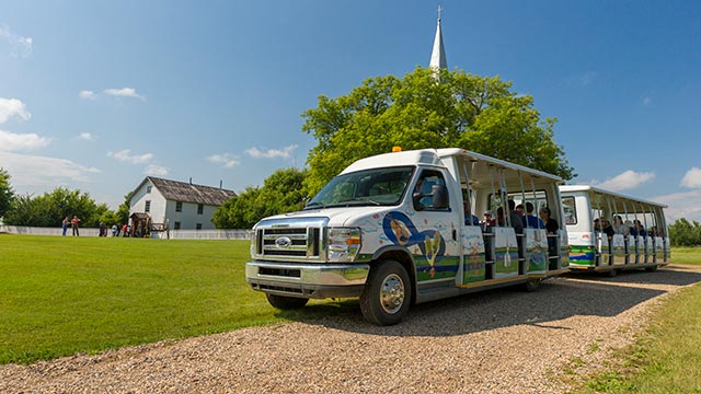 La navette se déplace au lieu historique national de Batoche