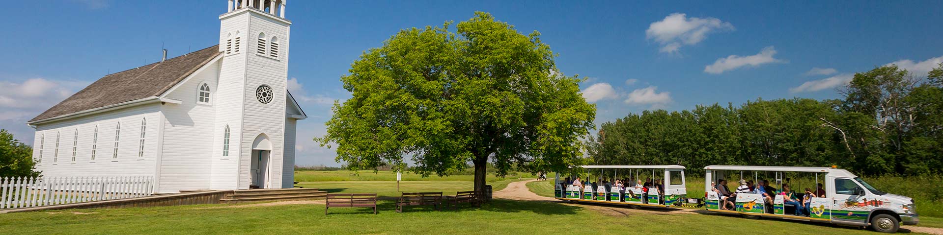 La navette se déplace au lieu historique national de Batoche