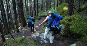 Hikers between Canyon City and Pleasant Camp