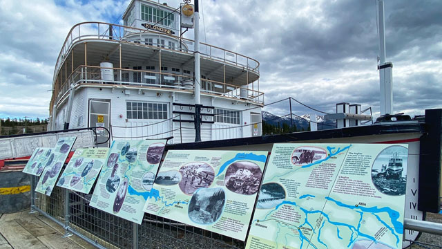 Interpretive panels at S.S. Klondike National Historic Site