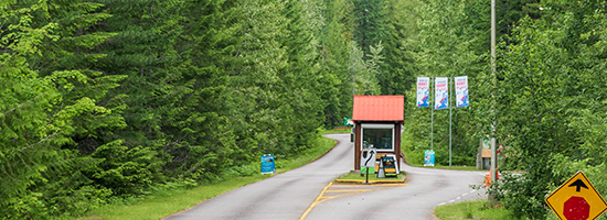 Small welcome kiosk