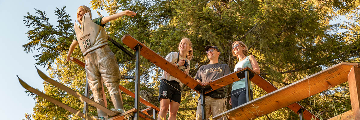 Family enjoying the Nels Nelson ski jump