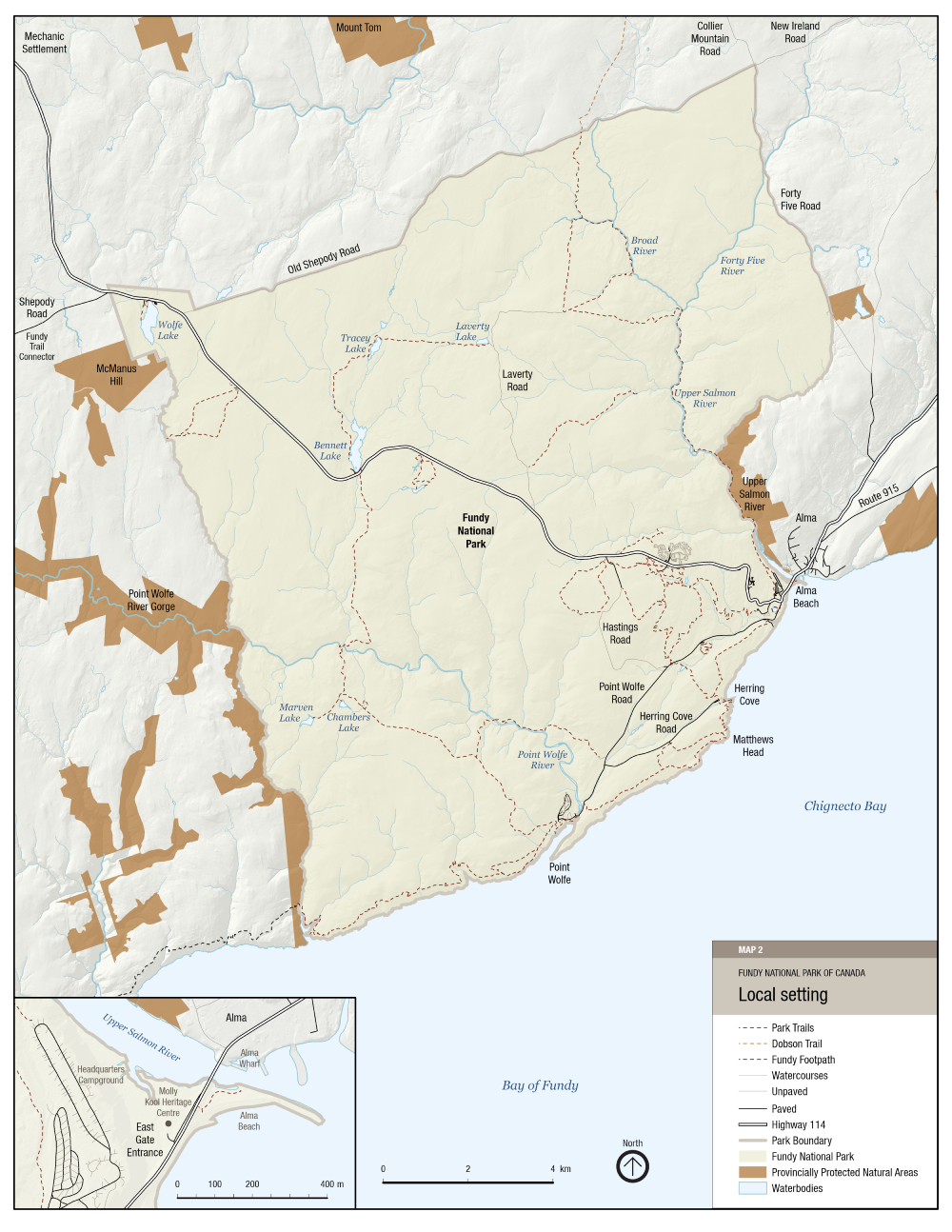 Map 2: Local setting, text description follows