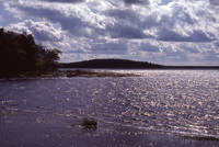 Vue du lac Kejimkujik avec drumlin