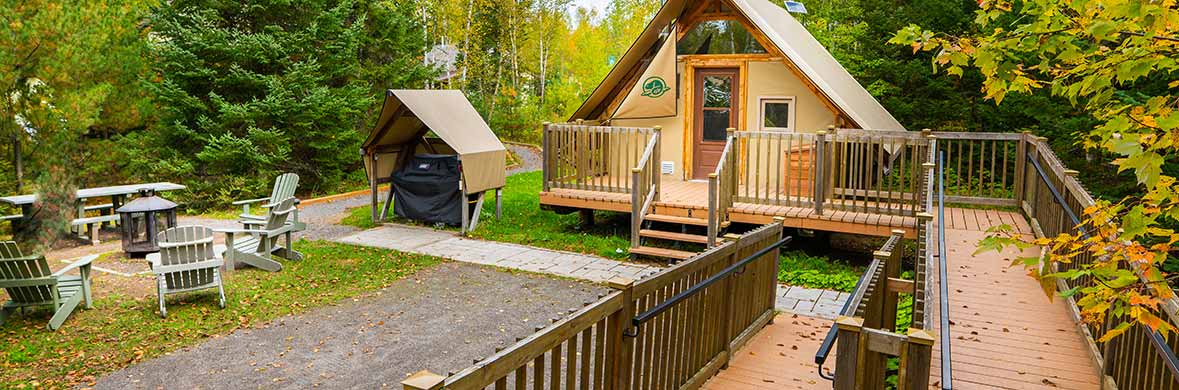 oTENTik tent with a wheelchair access ramp