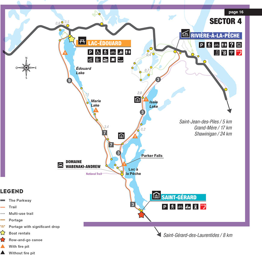 St-Gérard, Lac-Édouard and Lac-à-la-Pêche sector map