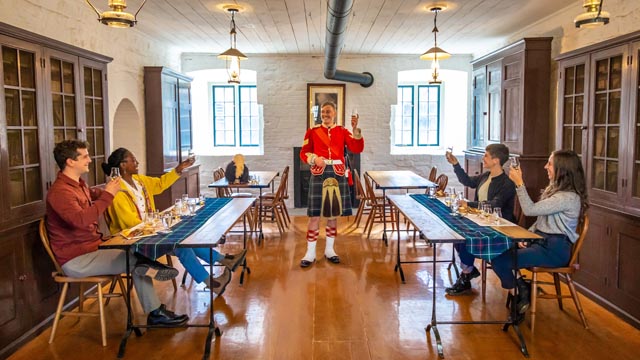 Visitors partake in a whiskey tasting event at the Citadel.